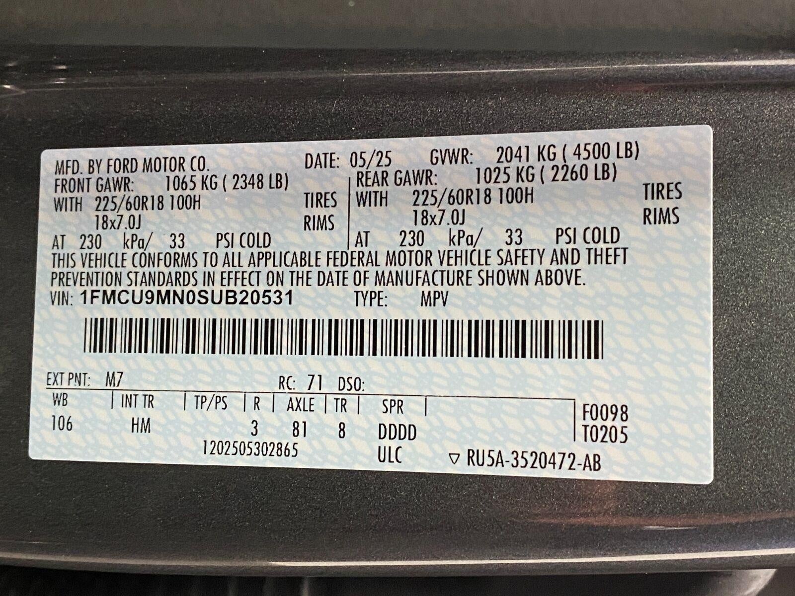 2025 Ford Escape ST-Line AWD