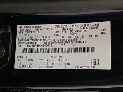2017 Ford F-150 XL 4WD SuperCrew 5.5' Box
