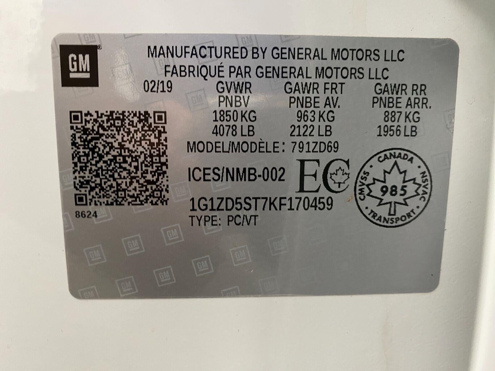 2019 Chevrolet Malibu 4dr Sdn LT w/1LT