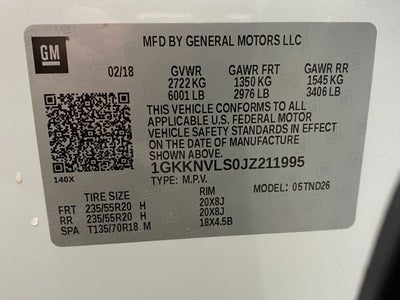 2018 GMC Acadia AWD 4dr SLT w/SLT-1