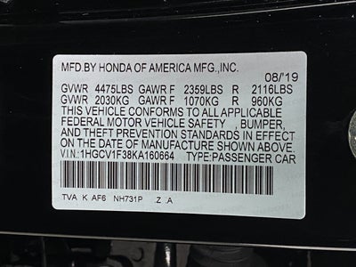 2019 Honda Accord Sedan Sport 1.5T CVT