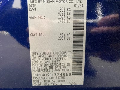 2024 Nissan Altima 2.5 SR Sedan