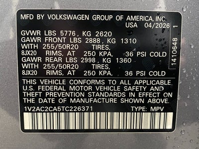 2026 Volkswagen Atlas Cross Sport 2.0T SEL R-Line Black 4MOTION