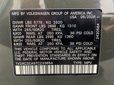 2026 Volkswagen Atlas Cross Sport 2.0T SEL R-Line Black 4MOTION
