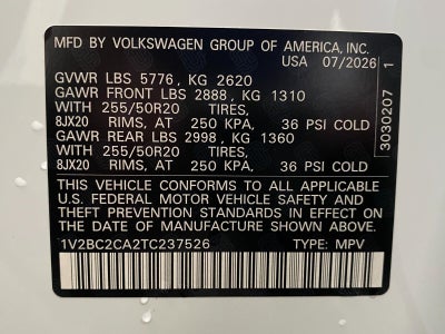 2026 Volkswagen Atlas Cross Sport 2.0T SEL 4MOTION