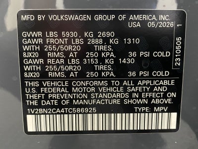 2026 Volkswagen Atlas 2.0T SEL 4MOTION