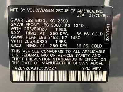 2026 Volkswagen Atlas 2.0T SEL 4MOTION