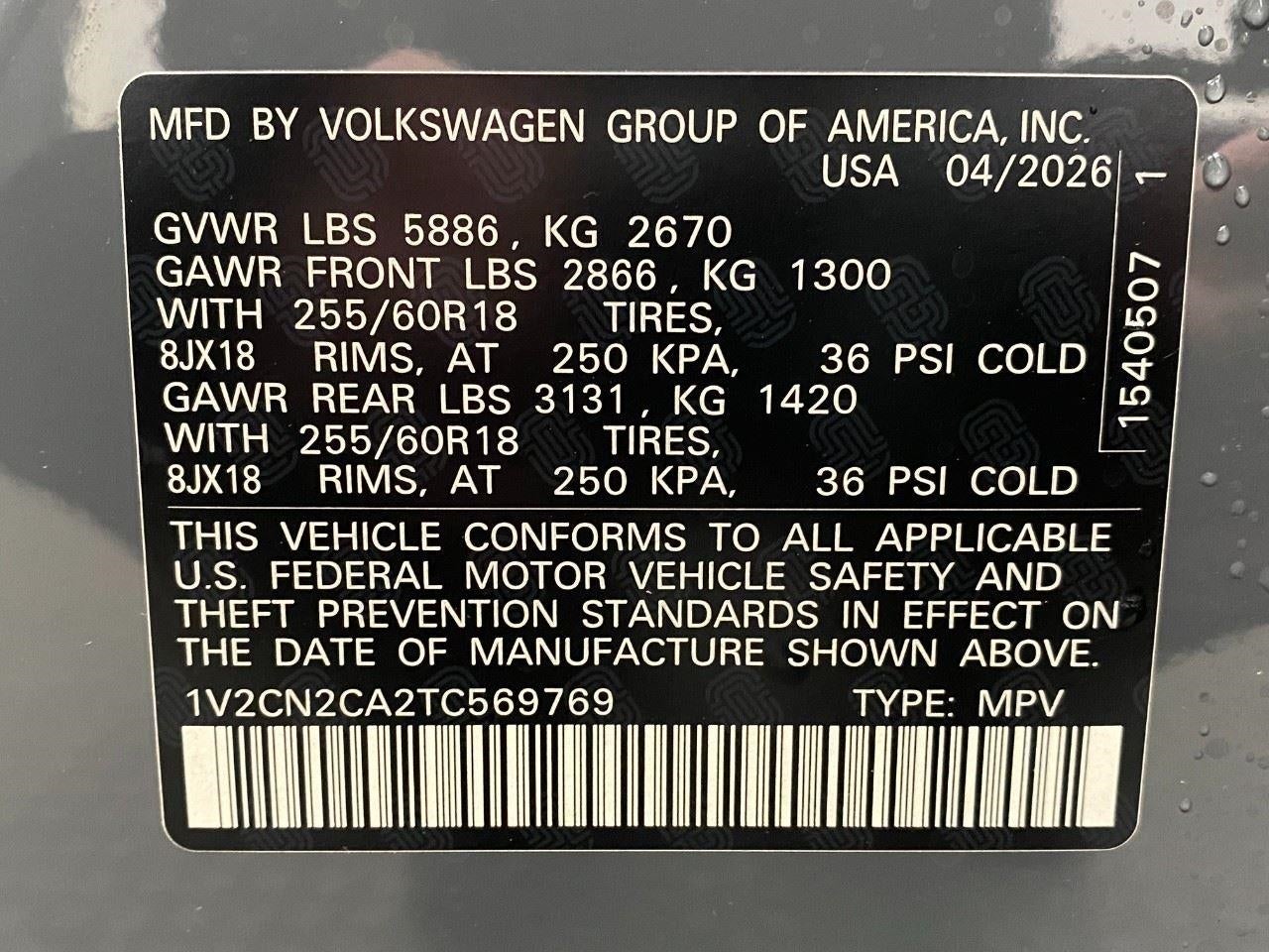 2026 Volkswagen Atlas 2.0T Peak Edition 4MOTION