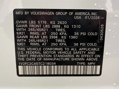 2026 Volkswagen Atlas Cross Sport 2.0T SEL Premium R-Line 4MOTION