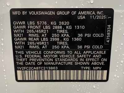 2026 Volkswagen Atlas Cross Sport 2.0T SEL Premium R-Line 4MOTION