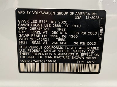 2026 Volkswagen Atlas Cross Sport 2.0T SEL Premium R-Line 4MOTION