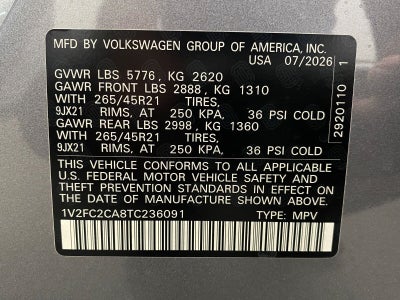 2026 Volkswagen Atlas Cross Sport 2.0T SEL Premium R-Line 4MOTION