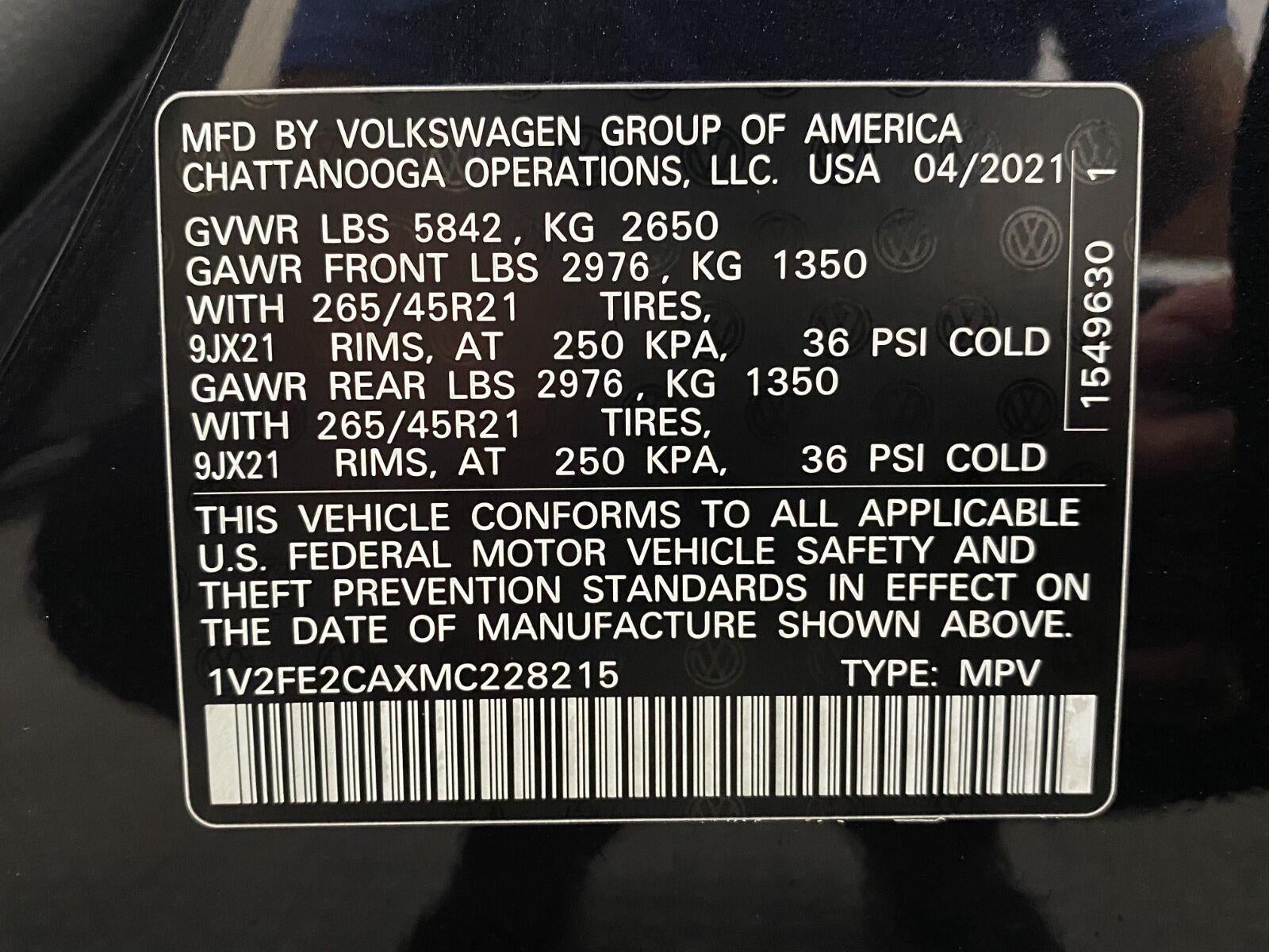 2021 Volkswagen Atlas Cross Sport 3.6L V6 SEL Premium R-Line 4MOTION