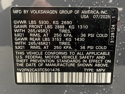 2026 Volkswagen Atlas 2.0T SEL Premium R-Line 4MOTION