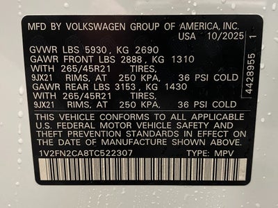 2026 Volkswagen Atlas 2.0T SEL Premium R-Line 4MOTION