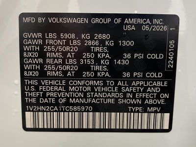 2026 Volkswagen Atlas 2.0T SE w/Technology 4MOTION