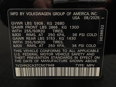 2026 Volkswagen Atlas 2.0T SE w/Technology 4MOTION