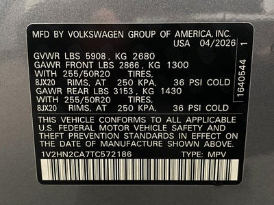 2026 Volkswagen Atlas 2.0T SE w/Technology 4MOTION