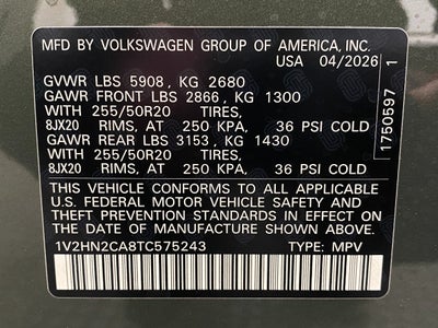 2026 Volkswagen Atlas 2.0T SE w/Technology 4MOTION