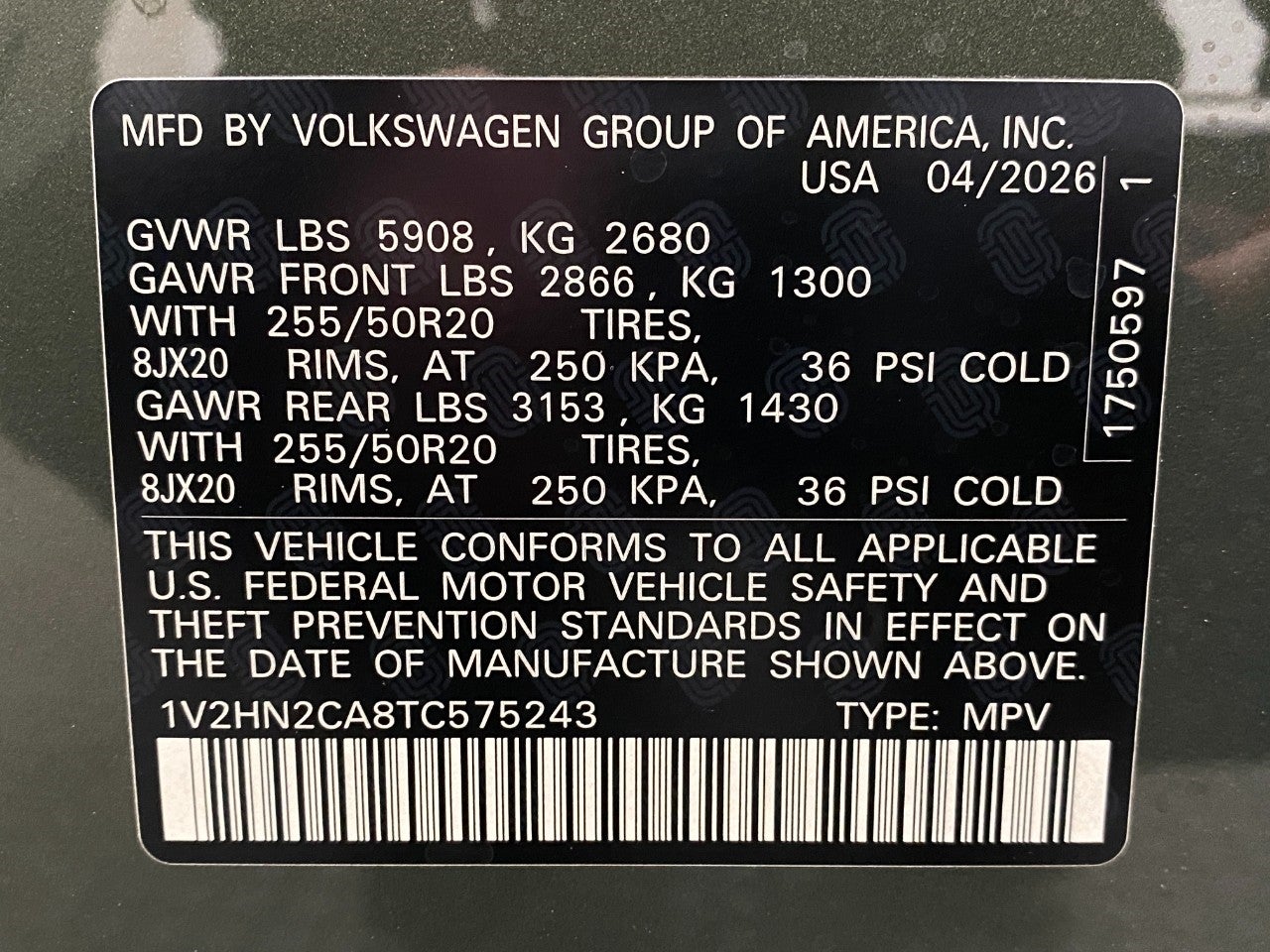 2026 Volkswagen Atlas 2.0T SE w/Technology 4MOTION