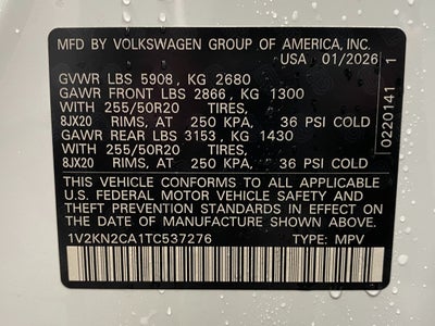 2026 Volkswagen Atlas 2.0T SE w/Technology 4MOTION