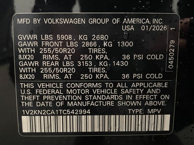 2026 Volkswagen Atlas 2.0T SE w/Technology 4MOTION