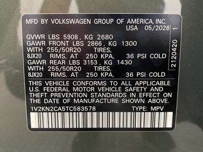 2026 Volkswagen Atlas 2.0T SE w/Technology 4MOTION