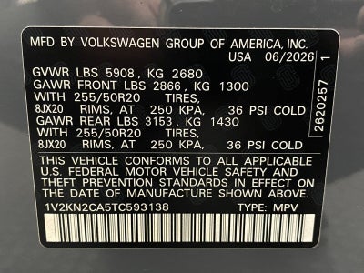 2026 Volkswagen Atlas 2.0T SE w/Technology 4MOTION