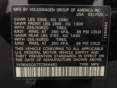 2026 Volkswagen Atlas 2.0T SE w/Technology 4MOTION