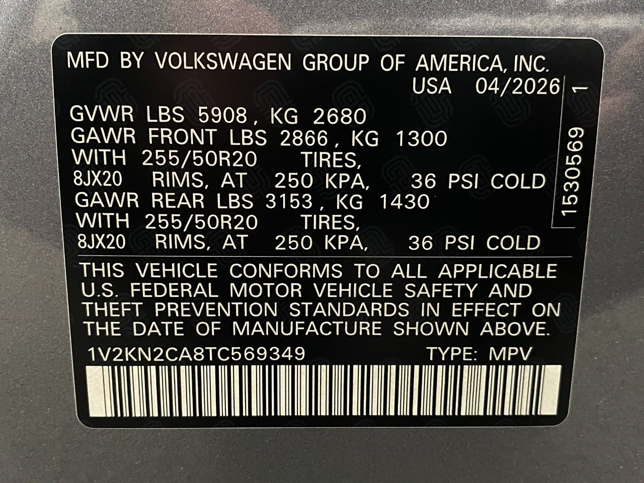 2026 Volkswagen Atlas 2.0T SE w/Technology 4MOTION