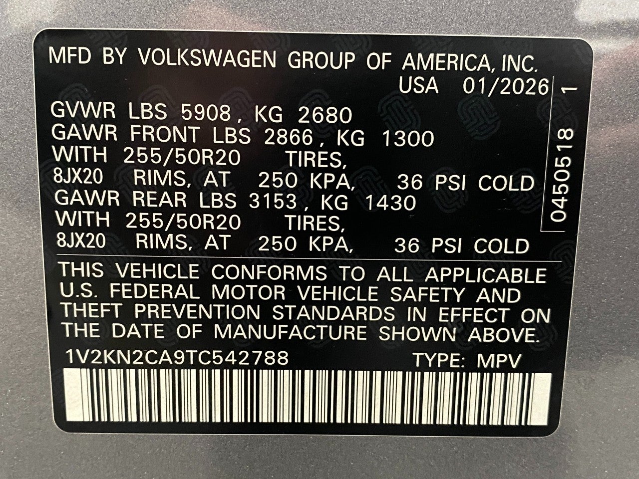2026 Volkswagen Atlas 2.0T SE w/Technology 4MOTION