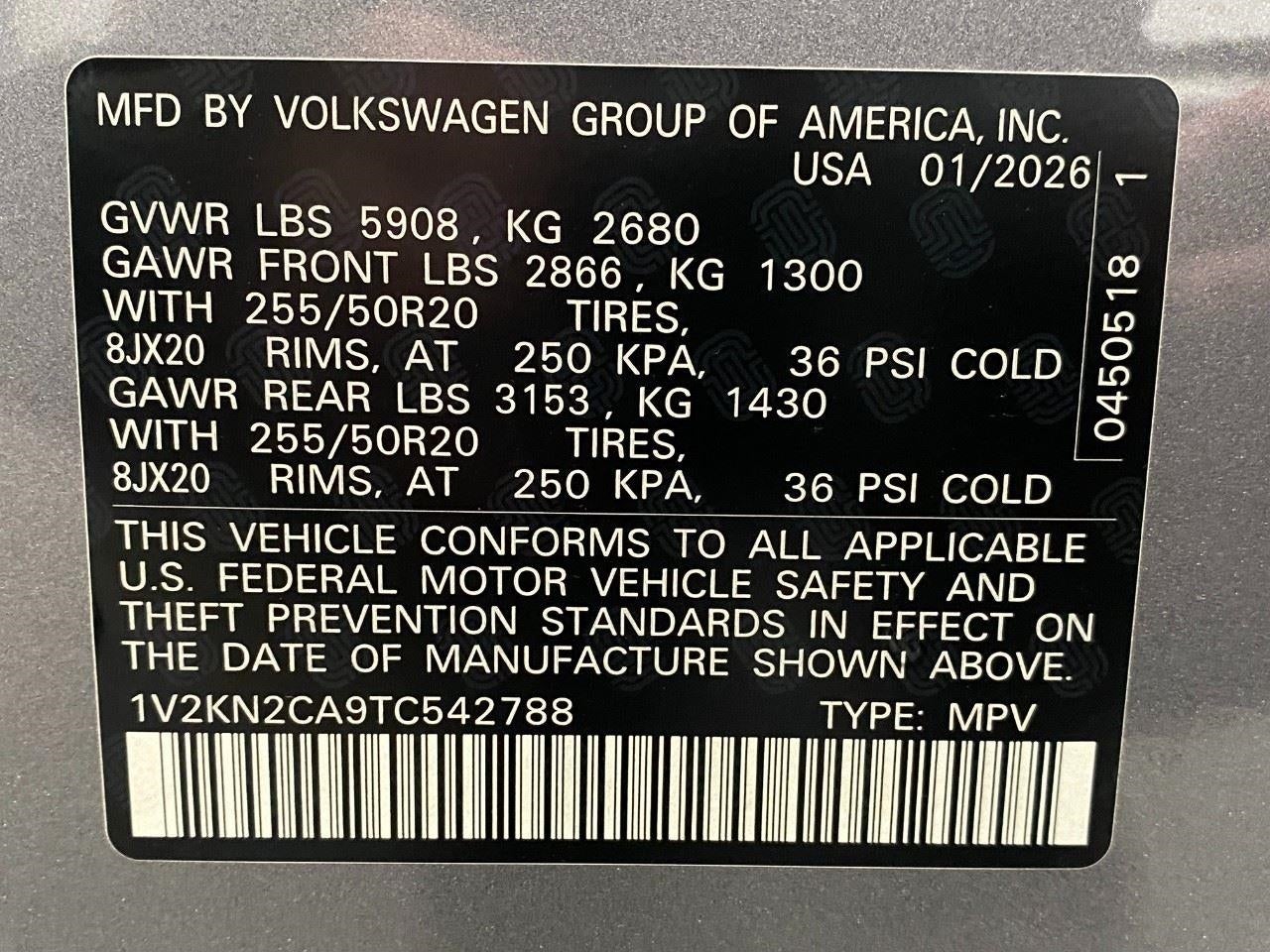 2026 Volkswagen Atlas 2.0T SE w/Technology 4MOTION