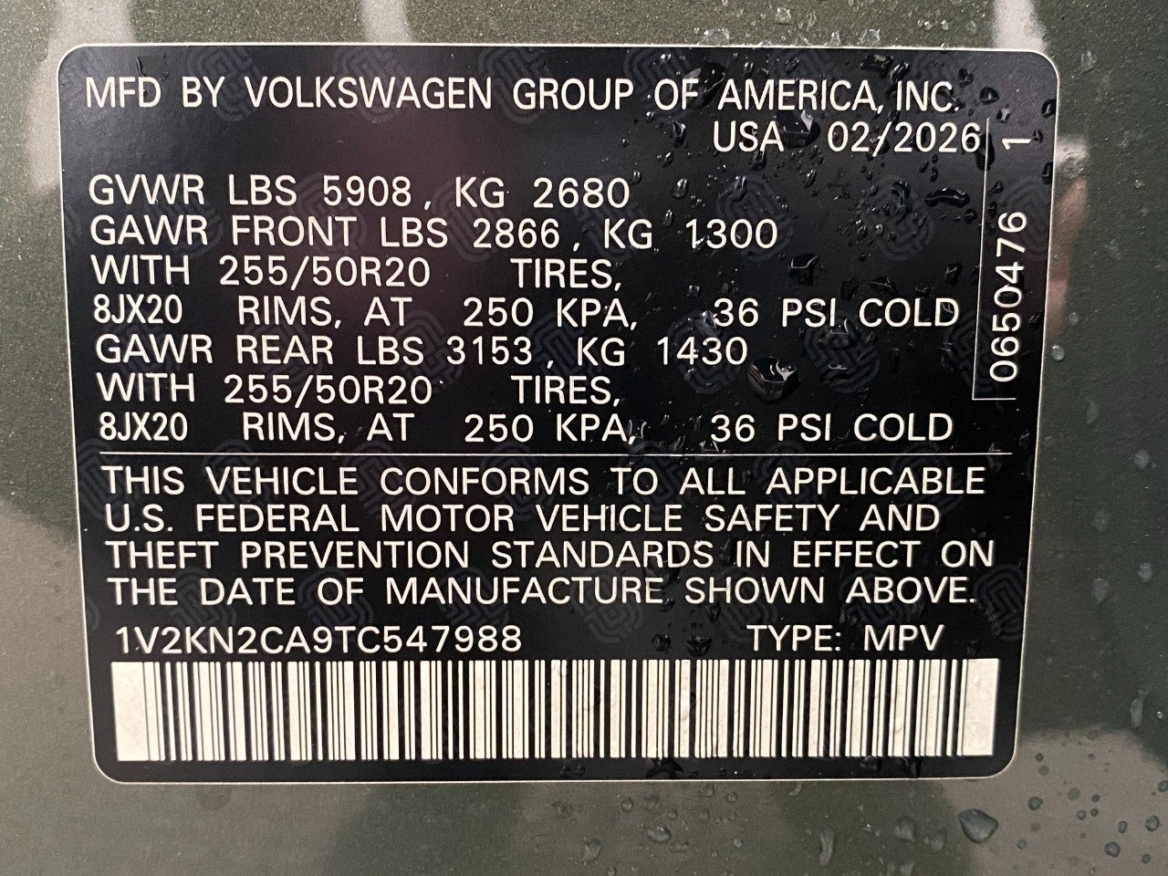 2026 Volkswagen Atlas 2.0T SE w/Technology 4MOTION