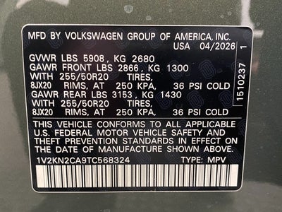 2026 Volkswagen Atlas 2.0T SE w/Technology 4MOTION