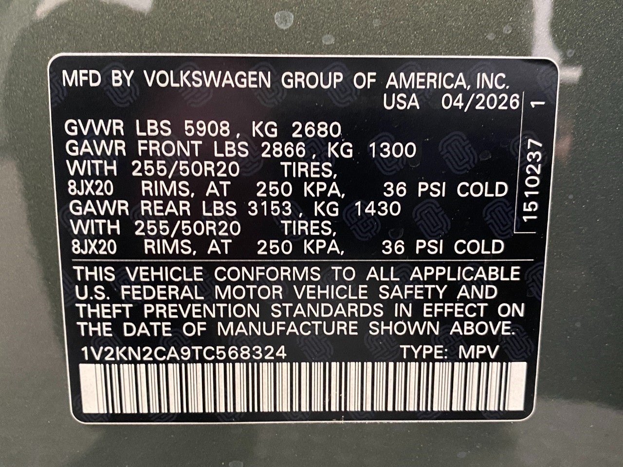 2026 Volkswagen Atlas 2.0T SE w/Technology 4MOTION