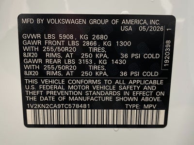 2026 Volkswagen Atlas 2.0T SE w/Technology 4MOTION
