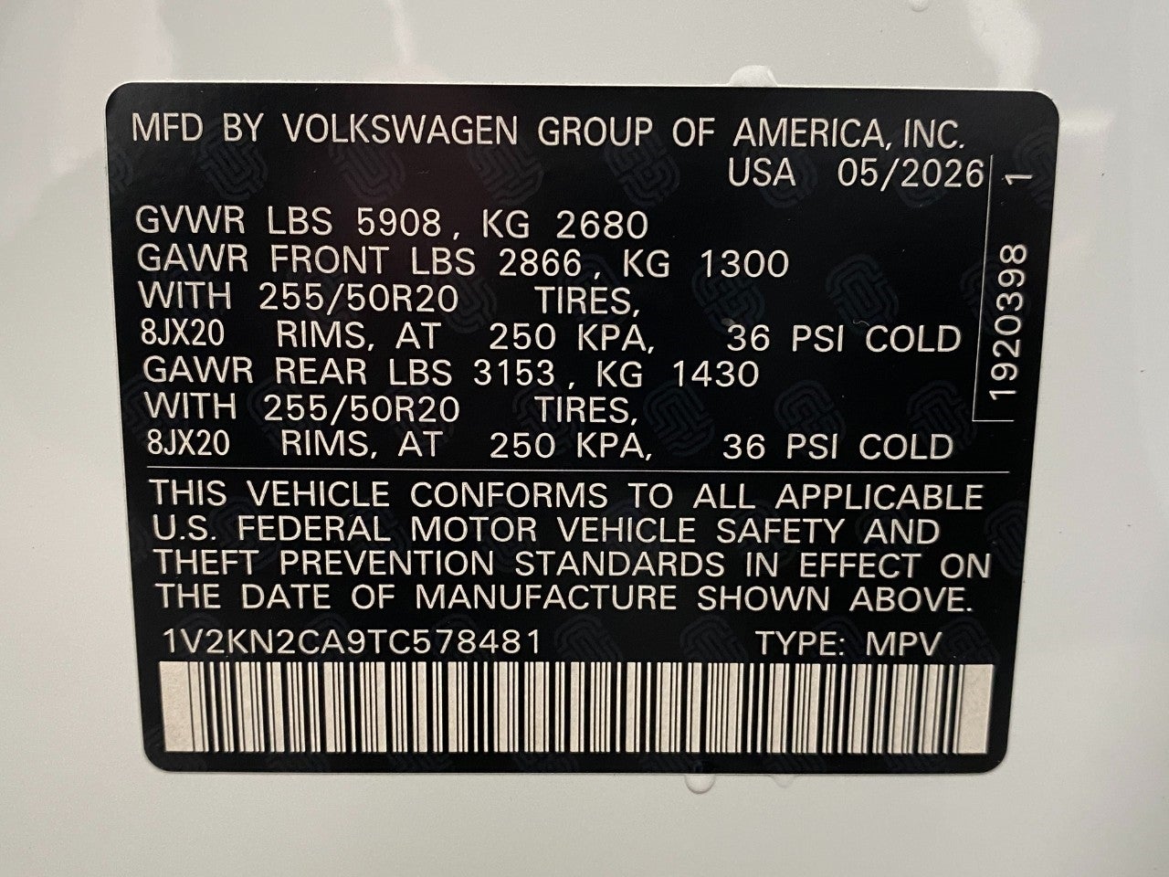 2026 Volkswagen Atlas 2.0T SE w/Technology 4MOTION