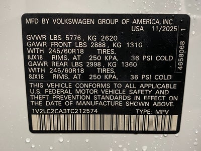 2026 Volkswagen Atlas Cross Sport 2.0T SE 4MOTION