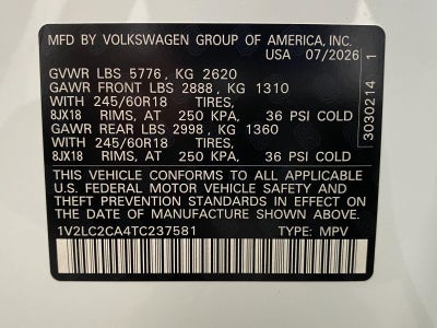 2026 Volkswagen Atlas Cross Sport 2.0T SE 4MOTION