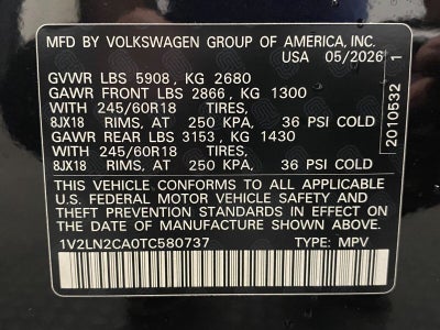 2026 Volkswagen Atlas 2.0T SE 4MOTION