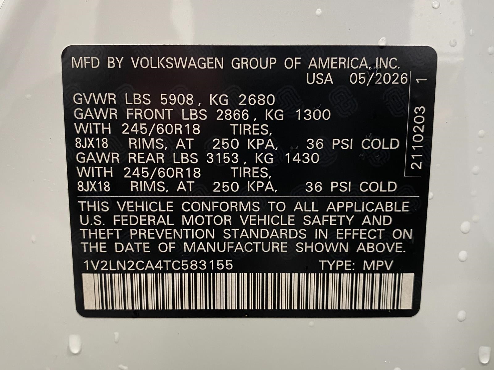 2026 Volkswagen Atlas 2.0T SE 4MOTION
