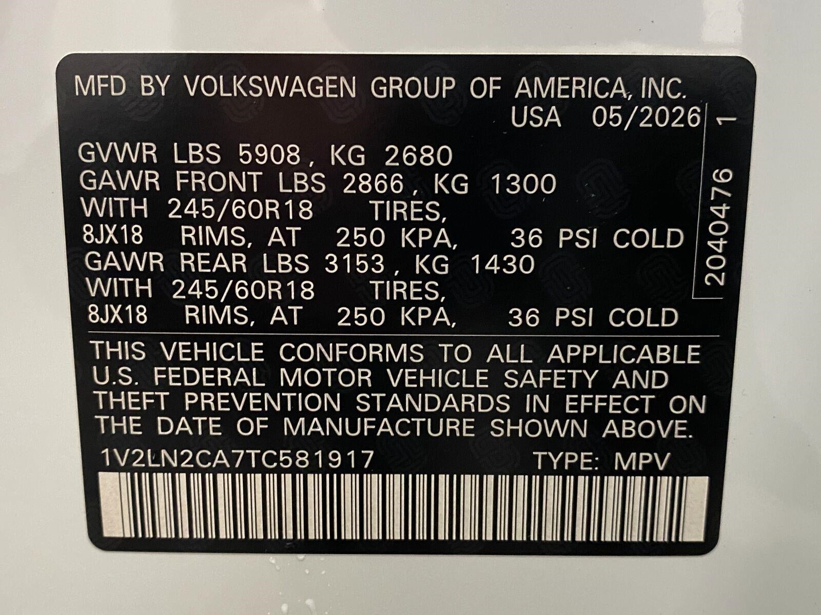 2026 Volkswagen Atlas 2.0T SE 4MOTION