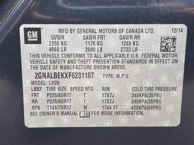 2015 Chevrolet Equinox FWD 4dr LT w/1LT