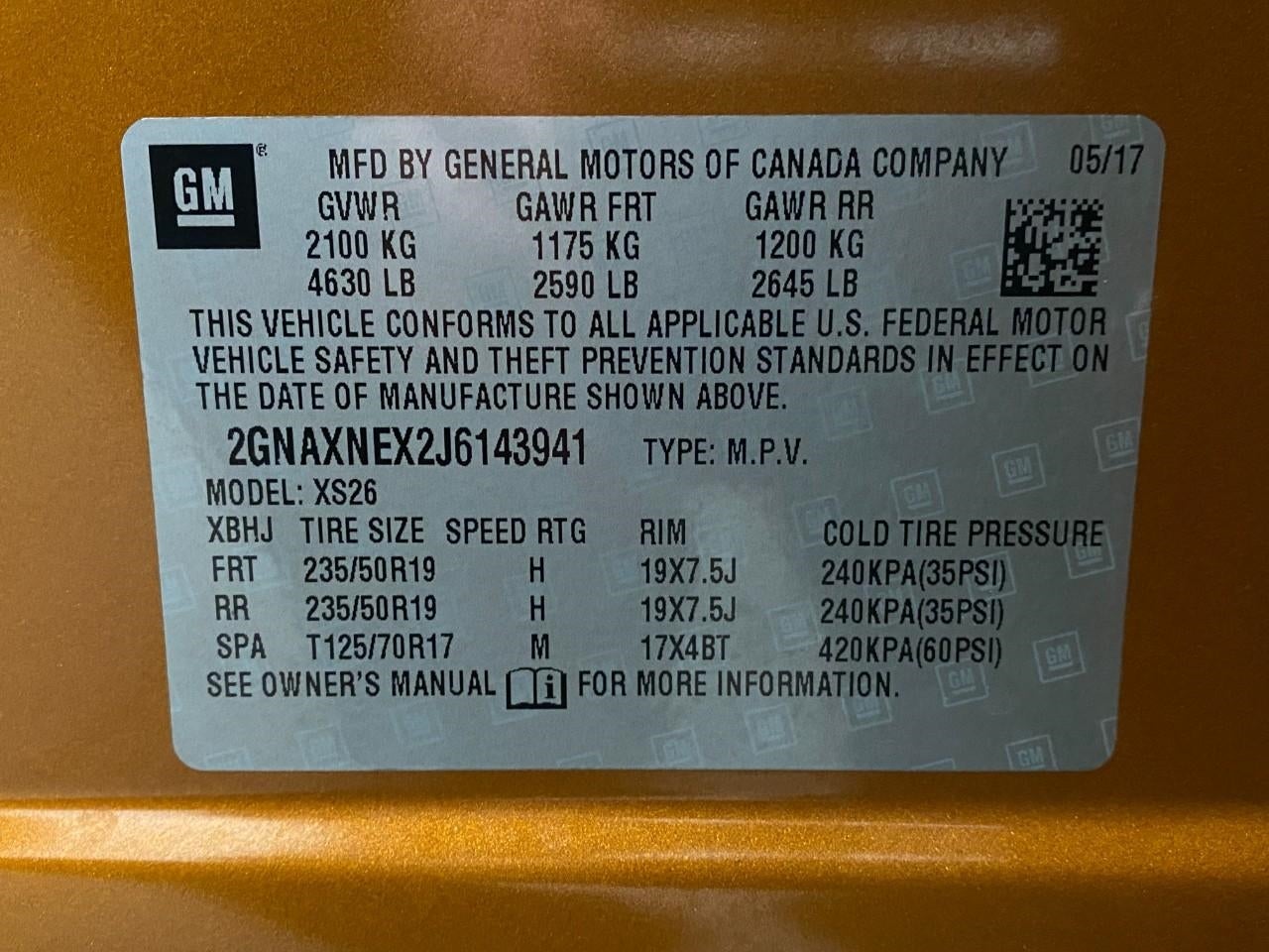 2018 Chevrolet Equinox FWD 4dr Premier w/2LZ