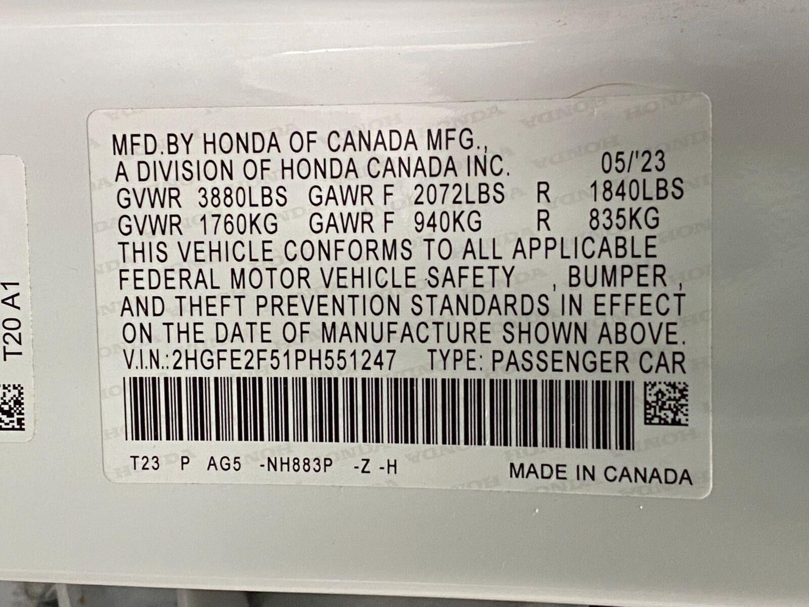 2023 Honda Civic Sedan Sport CVT