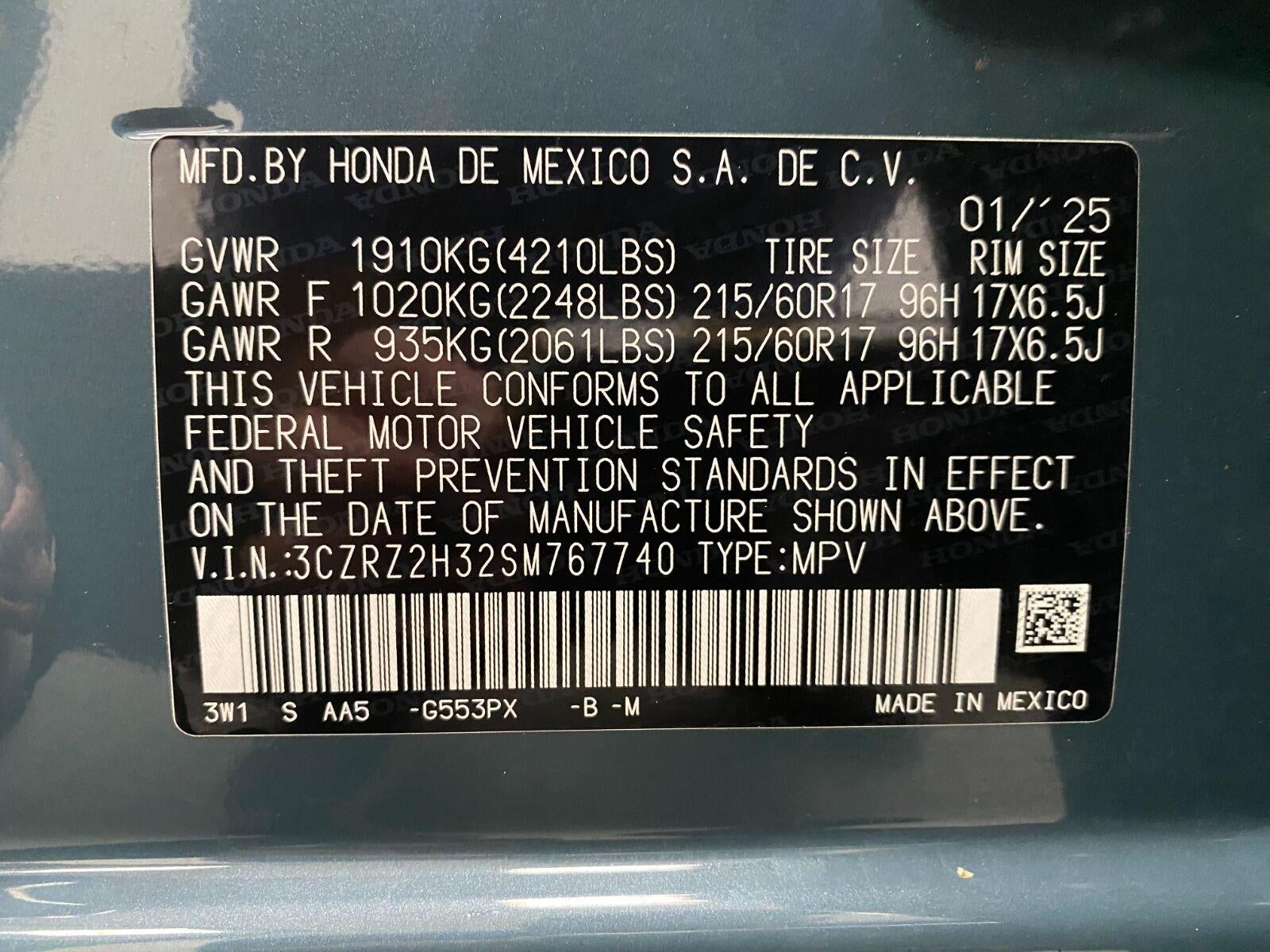 2025 Honda HR-V LX AWD CVT
