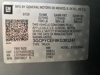 2019 Chevrolet Silverado 1500 4WD Crew Cab 147 Custom Trail Boss