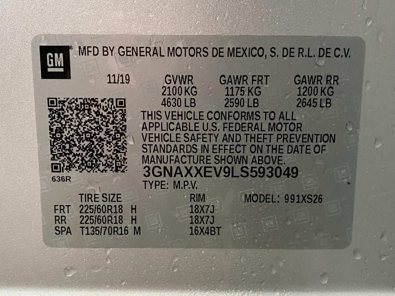 2020 Chevrolet Equinox AWD 4dr Premier w/1LZ