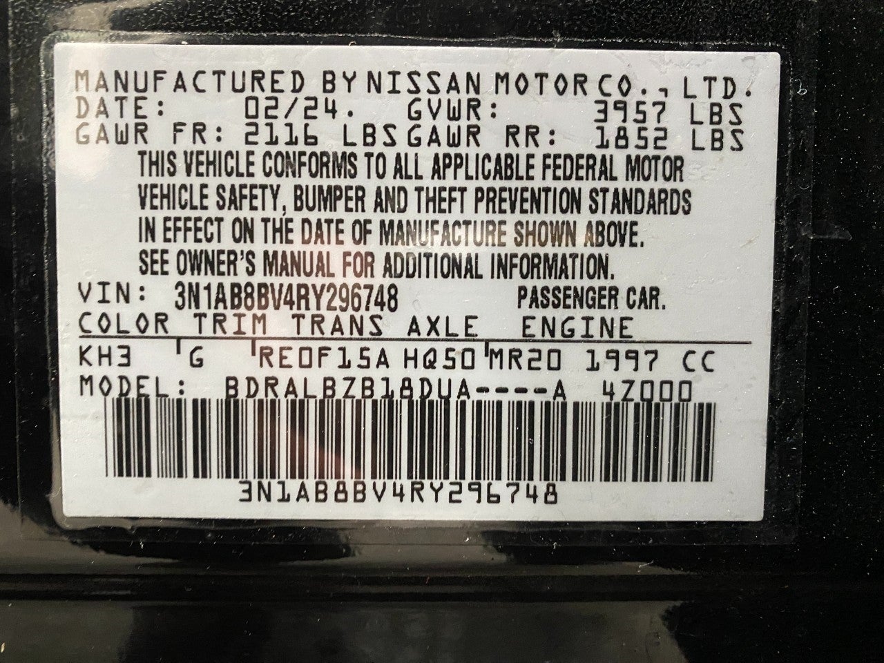 2024 Nissan Sentra S CVT