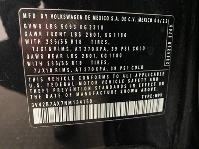 2022 Volkswagen Tiguan 2.0T SE 4MOTION